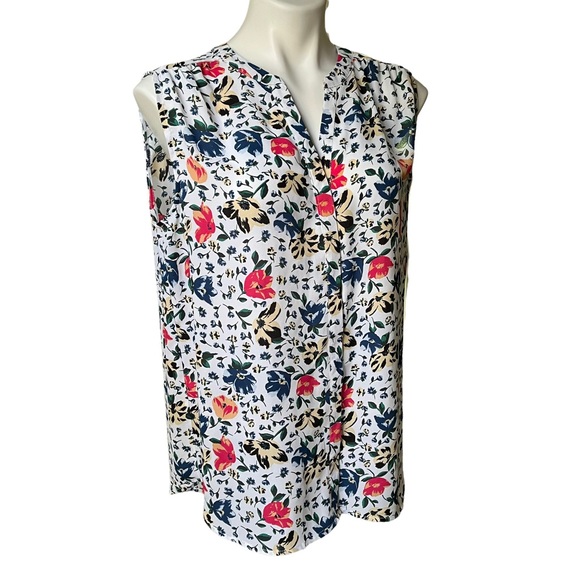 Chelsea & Theodore Sleeveless Button Down Top